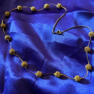 VTG Gold Metal Coiled Bead and chain necklace. Very lovely!! By Napier.